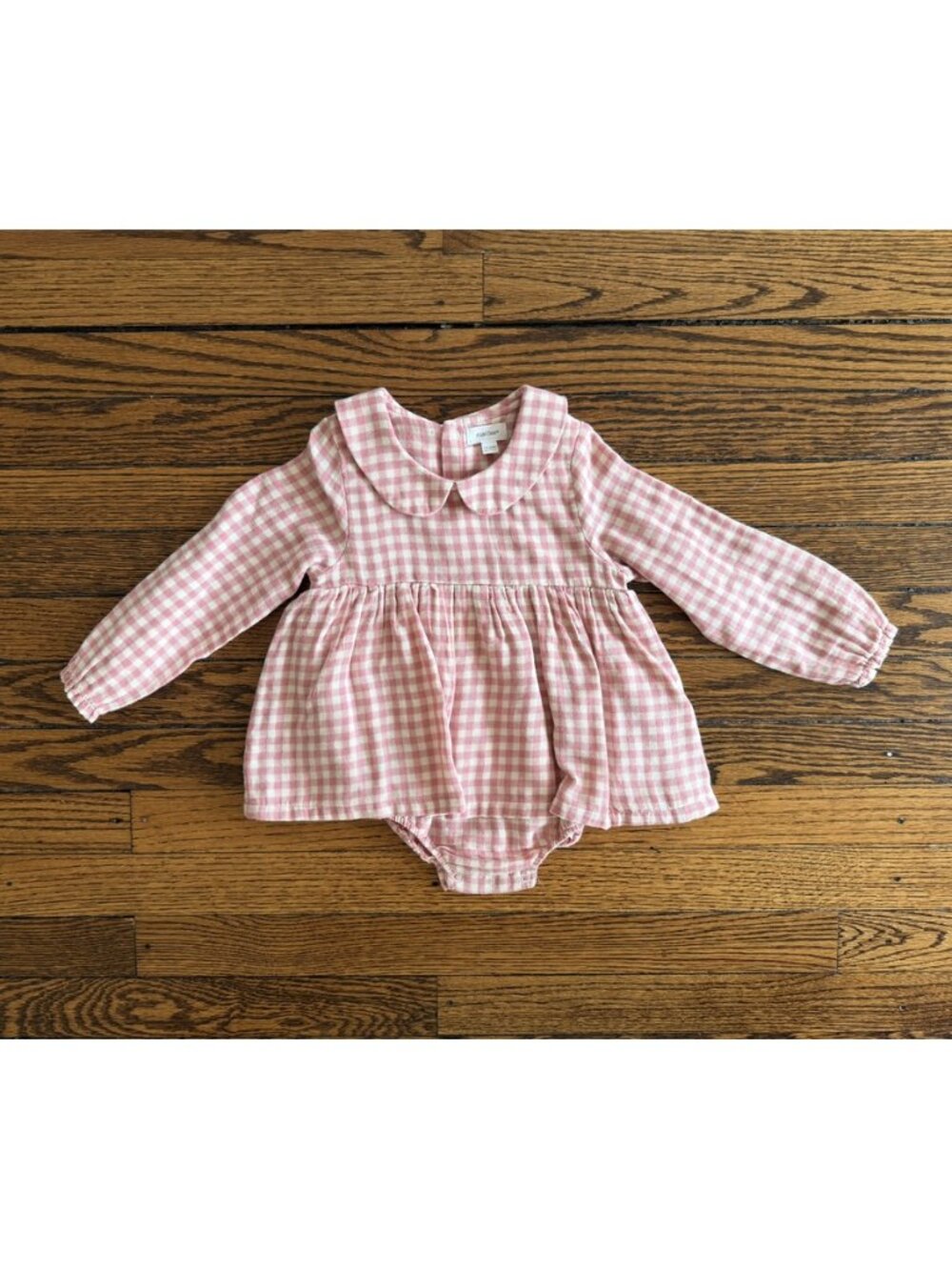 Angel Dear Pink Gingham Romper Dress